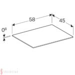 Sklenená polička Geberit Xeno2: B=58cm, H=0.8cm, T=45cm