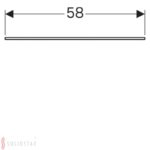 Sklenená polička Geberit Xeno2: B=58cm, H=0.8cm, T=45cm