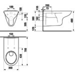 Závesný klozet, WC  s predĺženou dĺžkou 700 mm, Deep by Jika, JIKA, H8206420000001
