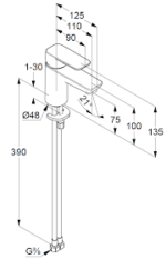Pure & Style Umývadlová batéria 75 DN 15, chróm