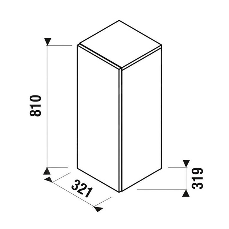 Stredná skrinka Mio-N, 1 dvere ľavé/pravé, 2 sklenené polička, Mio, JIKA, H43J7111305001