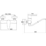 Umývadlová batéria nástenná 150 mm TITANIA Fresh, chróm
