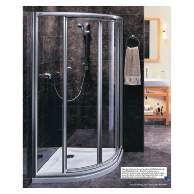 Sprchovací kút 90cm AKORD, chróm/číre sklo, RKPF90R22005