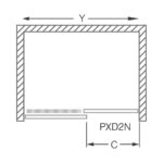 Sprchové dvere posuvné PXD2N 1200/2000 LH/ČS