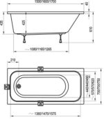 Ravak Vaňa CHROME 160x70cm snehobiela