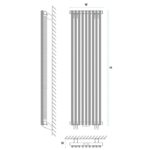 Dizajnový radiátor kúpeľňový vertikal CEZAR AD1, 1000 x 850, 956W GR