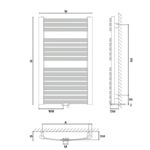 Dizajnový radiátor kúpeľňový NADIRW AD-W, 1200 x 550, 611W