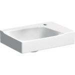 Malé umývadlo Geberit Xeno2: biela, B=40cm, H=12.5cm, T=28cm, Otvor pre batériu=Vpravo
