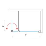 Sklopná časť zásteny Equi Pivot for Walk 400/2000 Gloss/Tran