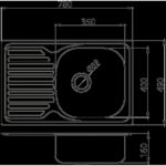 Drez 49x78 rohový s odkvapom a prepadom - nerez