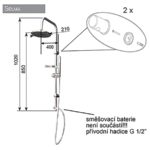 Sprchový systém SELMA bez batérie, chróm