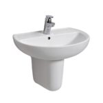 Umývadlo Kolo Rekord: B=55cm, T=42cm, Otvor pre batériu v strede, biela, Geberit