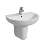 Umývadlo Kolo Rekord: B=55cm, T=42cm, Otvor pre batériu v strede, biela, Geberit