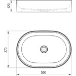 Umývadlo na dosku Ceramic 550 O Slim, keramické biele