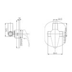 Sprchová podomietková batéria, SOLID+ bez prepínača, Sonáta, Mbox, oválny kryt, chróm