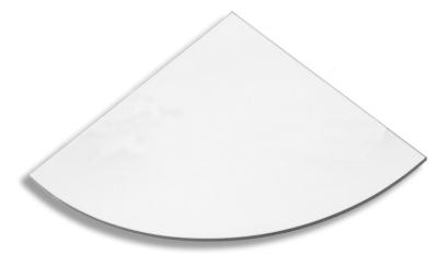 Sklo poličky rohové METALIA 3, číre