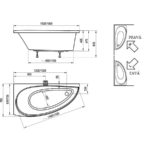 Vaňa AVOCADO 160 pravá snowwhite