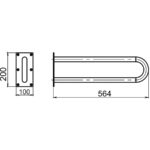 Madlo dvojité pevné 564 mm biela