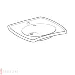 Bezbariérové umývadlo Geberit Vitalis: B=65cm, T=60cm, biela