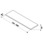 Atypická umývadlová doska 1281-1600 mm, Cubito pure, JIKA