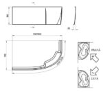 Panel A čelný ROSA 95 ľavý 160 cm, snehobiela