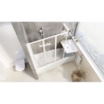 VS3 130 Vaňová zástena skladacia trojdielna white+grape