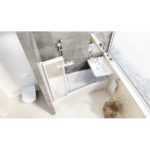 VS3 130 Vaňová zástena skladacia trojdielna white+grape