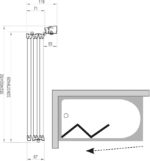 VS3 130 Vaňová zástena skladacia trojdielna white+grape