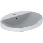 Zápustné umývadlo Geberit VariForm, oválne, s otvorom pre bat: B=60cm, T=48cm, biela