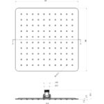 Chrome Hlavová sprcha štvorcová, 300mm