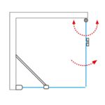 Sprchové dvere TZOP1 1000/2000 LH/ČS