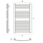 Dizajnový radiátor kúpeľňový ZENITHW AZ-W 950 x 700, 569W