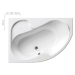 Vaňa ROSA I 140x105 pravá snowwhite