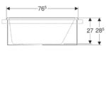 Asymetrická vaňa Geberit Bambini: B=47cm, Alpská biela
