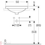 Zápustné umývadlo Geberit VariForm, oválne: B=50cm, T=40cm, biela