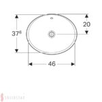 Zápustné umývadlo Geberit VariForm, oválne: B=50cm, T=40cm, biela