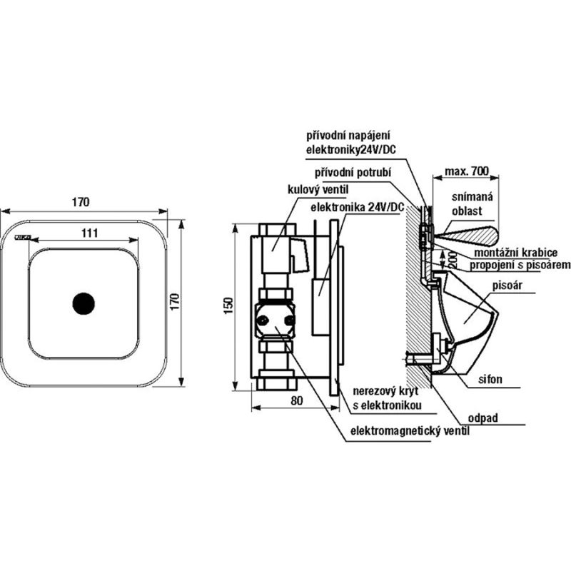 Automatický splachovač s infračerveným senzorom, Golem, JIKA, H8948280000001