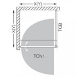 Bočná zástena k sprchovým dverám TCB 900/2000 S/ČS