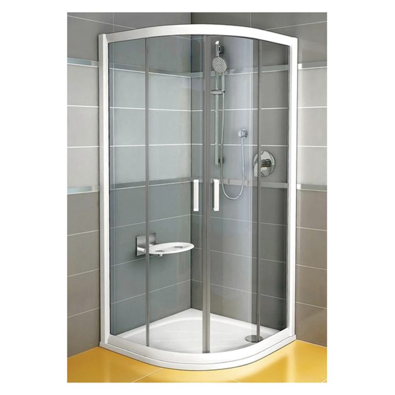 Sprchovací kút štvrťkruhový posuvný NRKCP4 -100, satin/sklo transparetn, 3L3A0U00Y1