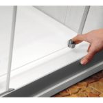 Sprchovací kút štvrťkruhový posuvný NRKCP4 -100, satin/sklo Transparent