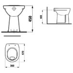 Stojací klozet, WC , zvislý odpad, Lyra Plus, JIKA