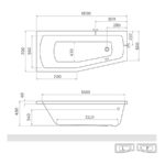 Vaňa MINI 1600x700 PRAVÁ AKRYL