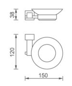 Mydelnička sklo TITANIA Anet, chróm