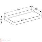 Umývadlo Geberit Xeno2: B=90cm, T=48cm, biela / KeraTect