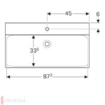 Umývadlo Geberit Xeno2: B=90cm, T=48cm, biela / KeraTect