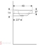 Umývadlo Geberit Xeno2: B=90cm, T=48cm, biela / KeraTect