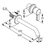 ZENTA podomietková umývadlová dvojotvorová nástenná jednopáková batéria