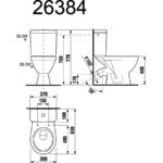 Kombinačný klozet, WC , hlboké splachovanie, šikmý odpad, Lyra Plus, JIKA