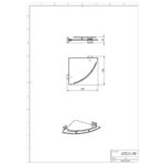 Rohová polička so zábradlím METALIA 12, chróm