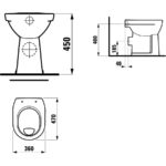 Stojací klozet, WC , vodorovný odpad, Lyra Plus, JIKA
